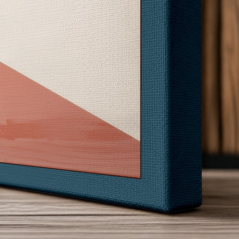 Shapes in Harmony Mid-Century - Wrapped Canvas, 24x16 - 61.0 x 40.6 cm, Teal Border