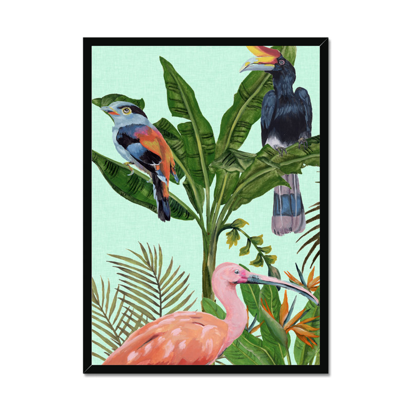Birds Paradise I by Melissa Wang - Painting, Black Framed Paper Print, 80cm H x 55cm W