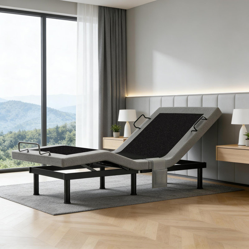 Base de lit réglable massante avec zéro gravité et télécommande sans fil, Très grand simple