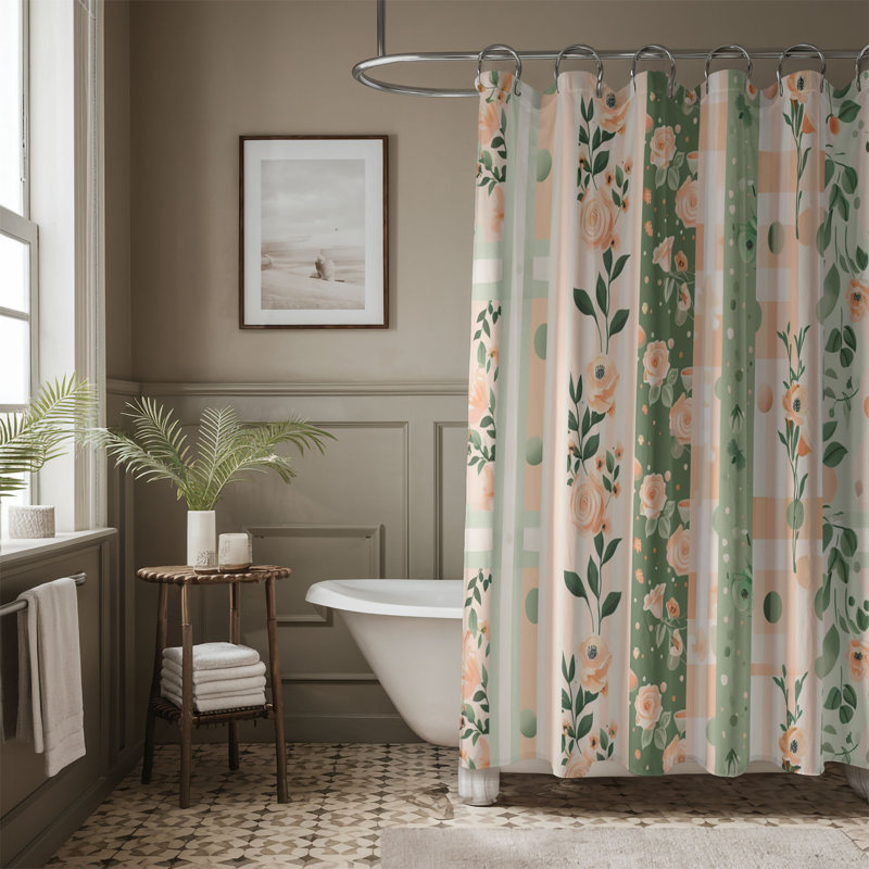 Rideau de douche 1 pièce Pastel, H 74 po x l 71 po