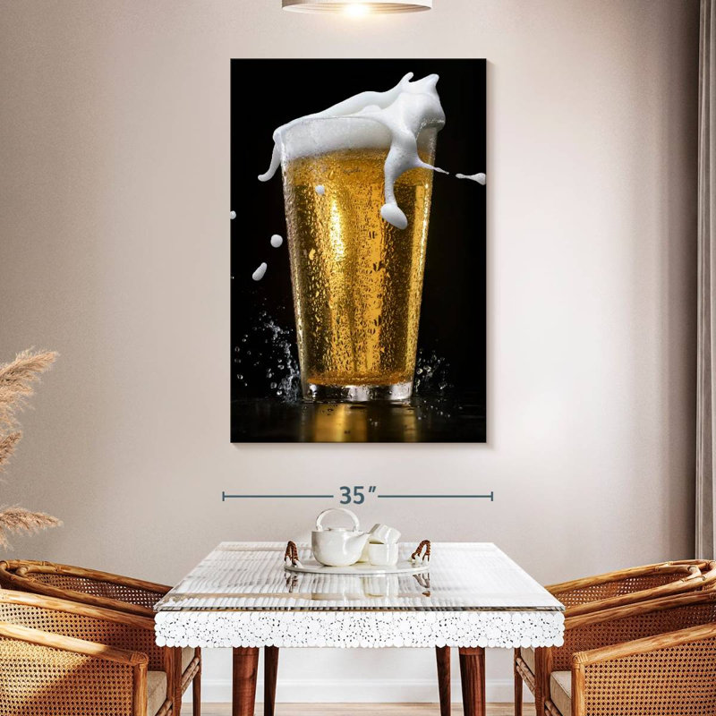 Yarlin Beer Foam Spill, 51" H x 34" W