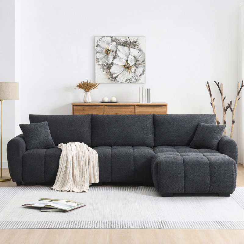 Canapé modulaire 110 po, Bouclé noir