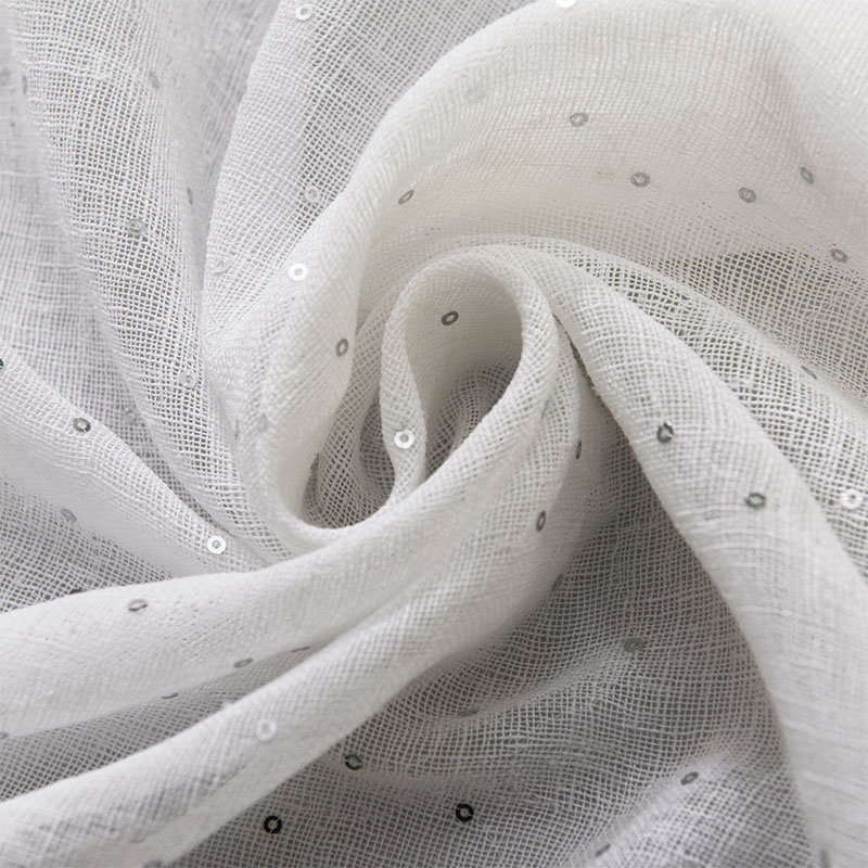 Sheer with Sequins | Polak Fabric_POLAK, Ivory