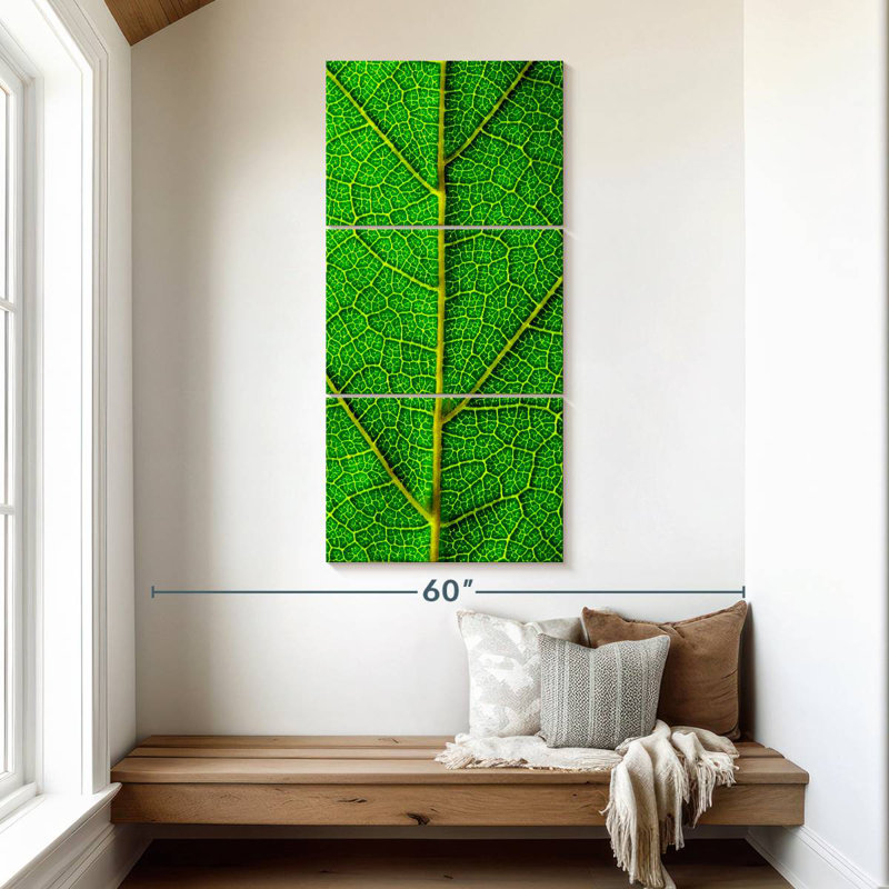 Feuille verte, H 52 po x l 24 po