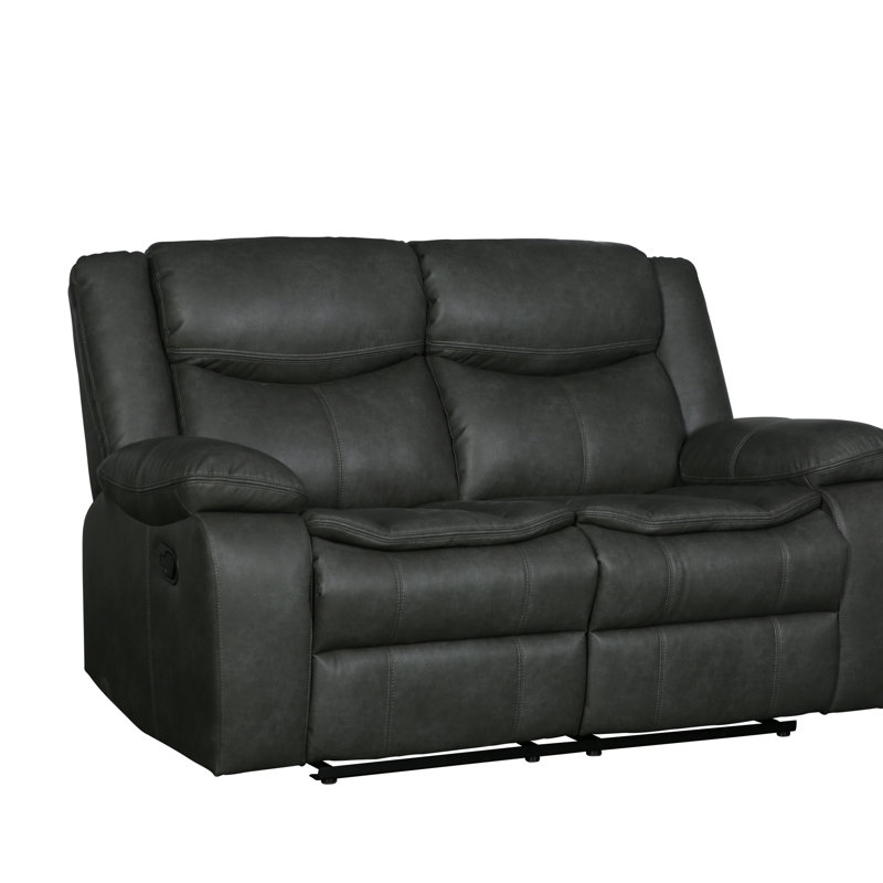 Causeuse inclinable en cuir Global Air de Transition avec structure durable et sièges confortables, parfaite pour la détente et la vie moderne.