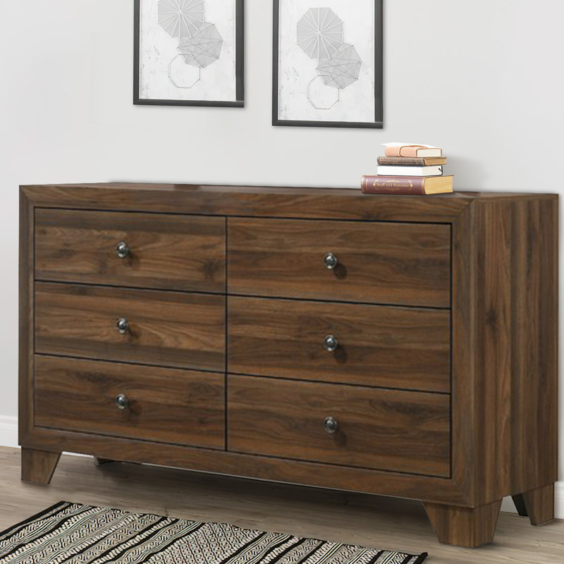 Leanne Solid Wood 58.3 " W 6 - Drawer Dresser