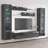 Villasenor 100" Modern Floating Wall Mounted Entertainment Center with 16-Color LED Lighting, High Gloss Finish-921229629