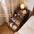 Solid Wood Nightstand with Two Drawers and Open Shelf