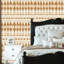 Papier peint adhésif peler et coller en PVC, revêtement mural auto-adhésif amovible avec imprimé moderne géométrique brun blanc Mid-Century, imperméable pour la décoration intérieure - Rouleau