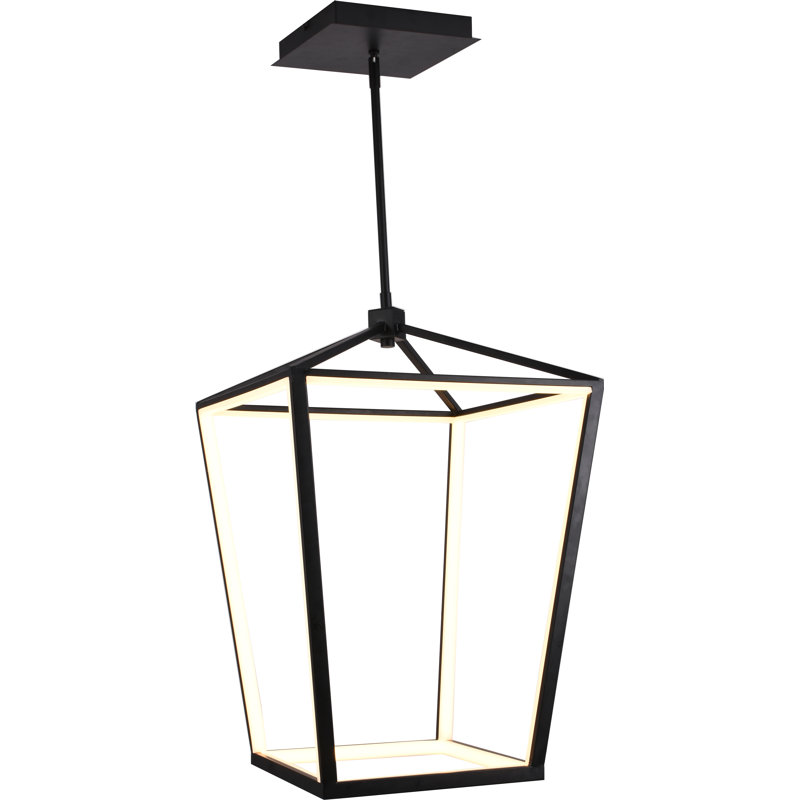 Lollar 1 - Light LED Lantern Pendant, Black, 27" H x 17" W x 17" D