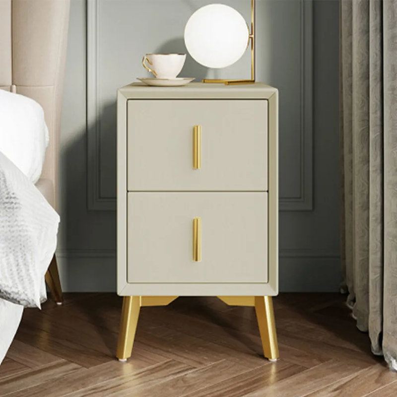 Table de chevet moderne 20,08 po avec 2 tiroirs