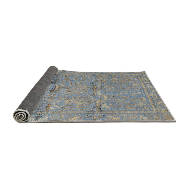 Tapis beige/bleu traditionnel Danyale, Rond 5 pi