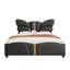 Lit double tapissier avec tête et pied de lit en forme de papillon-942020165-942020164