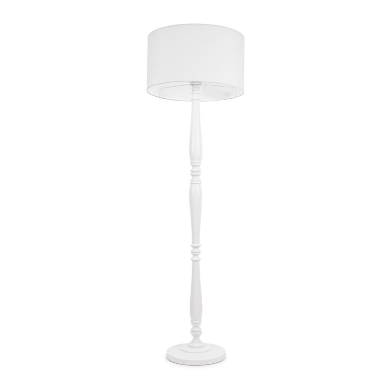 Arialdo 157cm Traditional Floor Lamp, Matte White, White