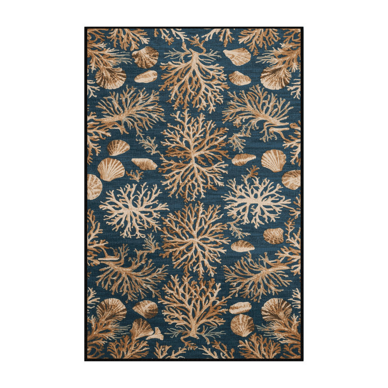  Tapis hawaïen à motif de récifs lavables, Rectangle 6 pi x 9 pi
