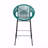 Set Of 2 Outdoor Patio Barstool, Teal Faux PE Wicker-1127566552
