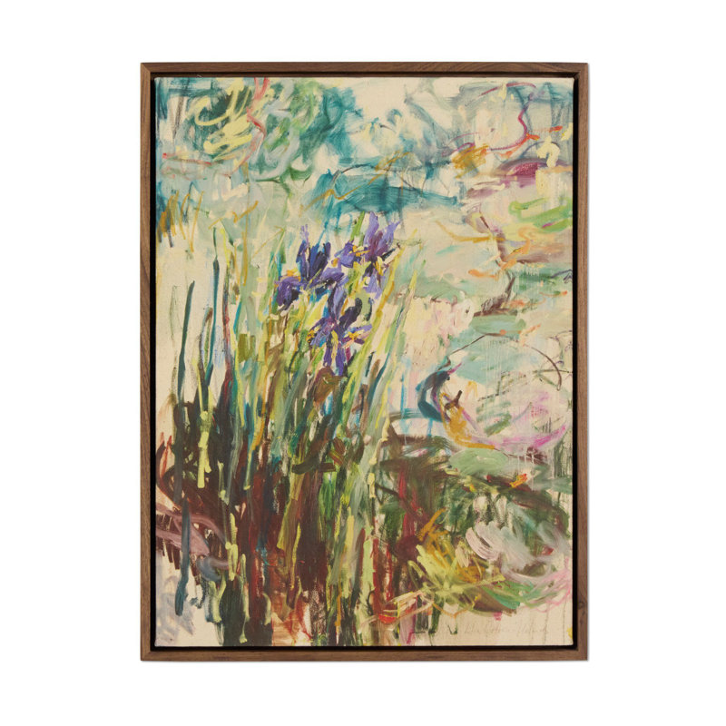 Iris par l'étang par Lilia Orlova Holmes, 40 po H x 32,5 po L