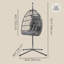 Height-Adjustable Hanging Egg Chair With Stand, Foldable Removable Basket, Cushion, Grey-1833472392