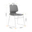 Ensemble de chaises de bureau modernes empilées avec design ergonomique gris, polypropylène et acier, 4 pièces-189884046