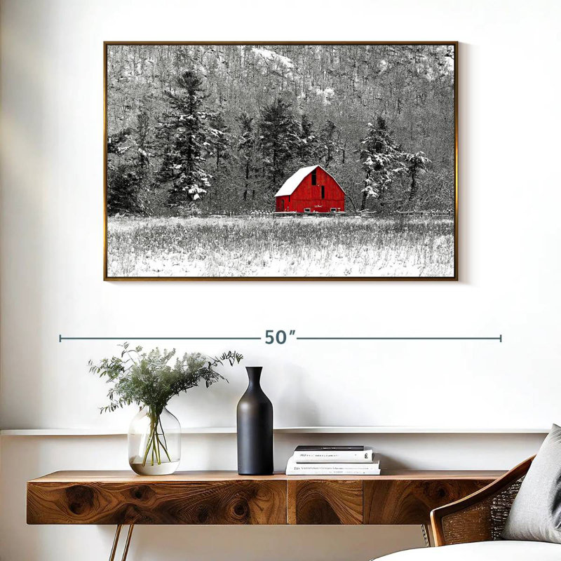 Grange d'hiver de Montréal, Cadre flottant doré, 40 po x 27 po