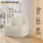 Large Bean Bag Sofa Chair for Adults & Teens, Soft Filled Floor Lounger for Living Room, Bedroom or Game Room, Beige-802575142