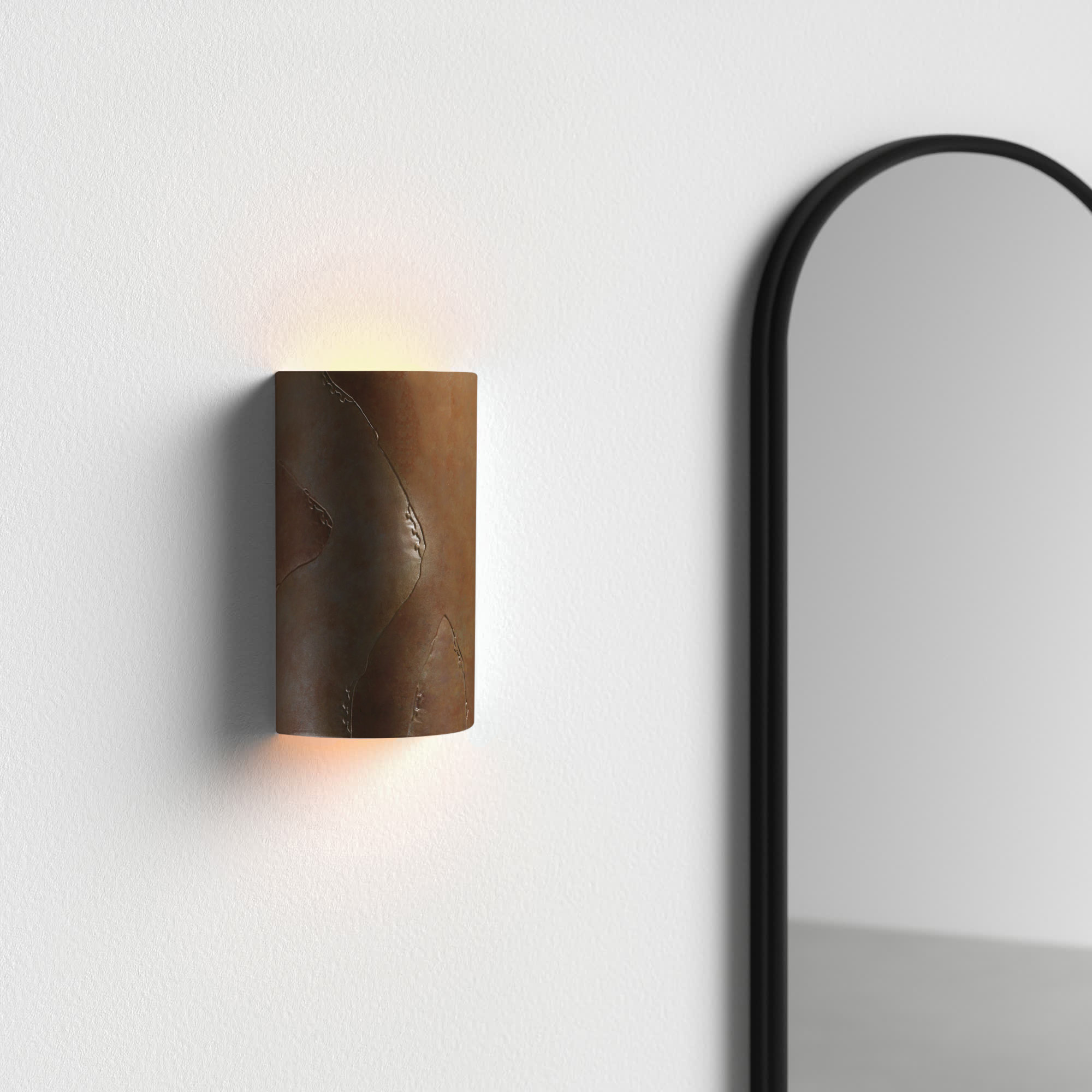 Pacursa Ceramic Dimmable Flush Mounted Sconce, Gloss Gray, 9.5" H x 5.75" W x 4.5" D, Incandescent (Not included)