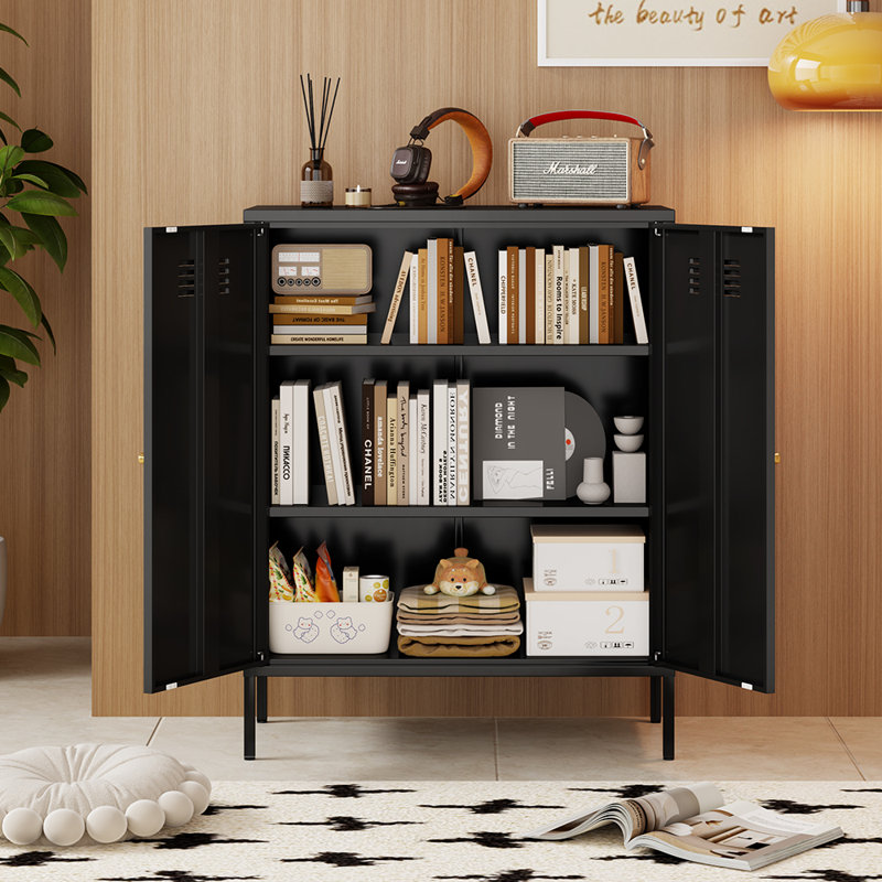 Alleyne Metal Accent Cabinet, Black