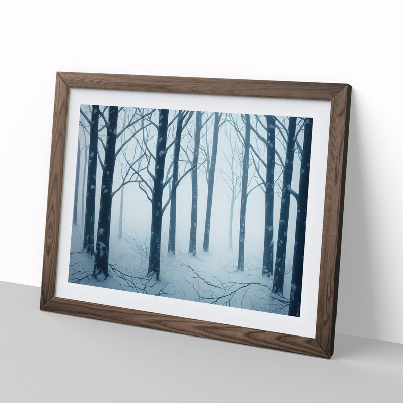 Winter Forest Snow Vol.1 - Framed Print, 46cm H x 64cm W x 2cm D, Walnut Framed