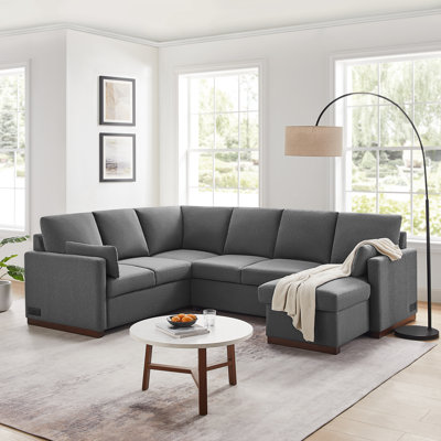 Serta Exeter Reversible Convertible Sleeper Sectional w/ Storage Chaise and Integrated USB Power