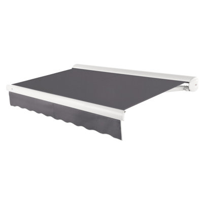 Awntech Key West Left Motorized Retractable Awning, 8' x 6.5', Gunmetal