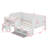 Wooden Twin Size Bed Frame With Desk, Open Shelf & Storage Lockers-1951916771