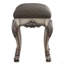 Tabouret de coiffeuse gris et blanc rétro avec siège capitonné