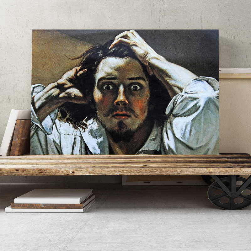 The Desperate by Gustave Courbet - Wrapped Canvas, 35cm H x 50cm W