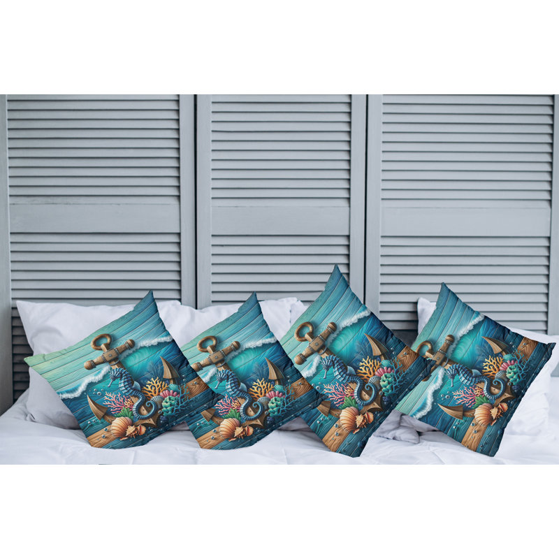 Fabric Reversible Throw Pillow, 24"H x 24"W