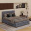 Queen Size Upholstered Platform Bed With Classic Headboard And Drawers-403013676