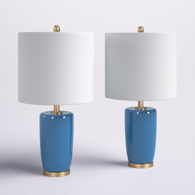 Ensemble de lampe de table 25,25 po Lilly, bleu