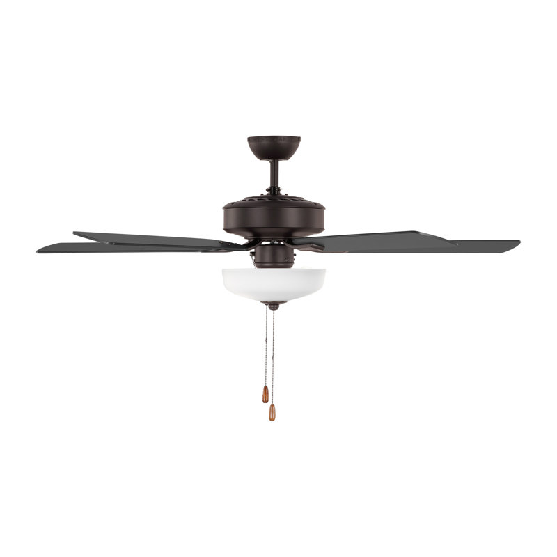 Linden 52'' Bronze Ceiling Fan with Matte White Glass Light Kit
