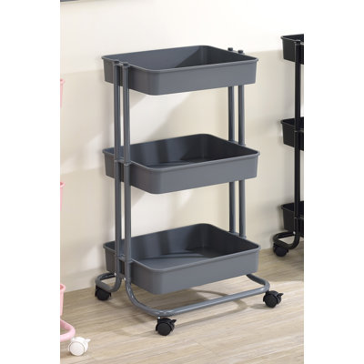17'' W Metal Shelving Unit;Storage Rack with Wheels