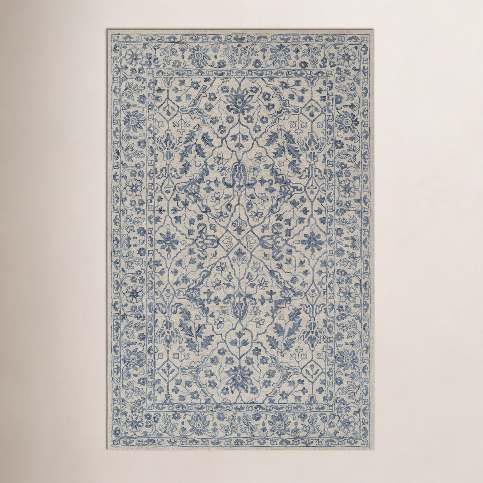 Bayford Ivory Hand-Tufted Wool Rug, Rectangle 3'6" x 5'6"