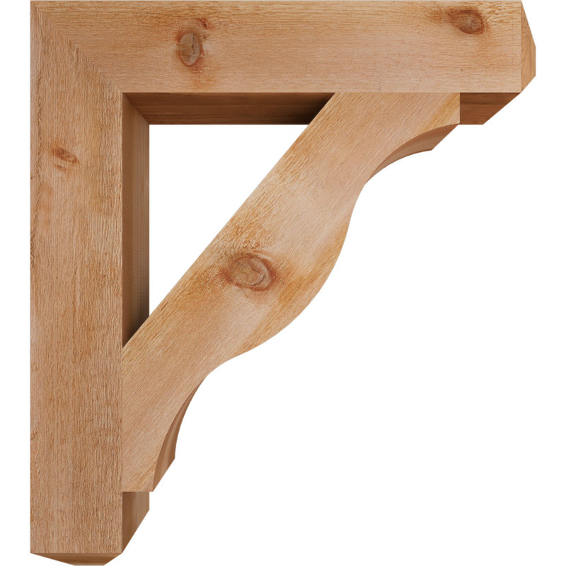 Funston Craftsman Bracket, 38" H x 6" W x 34" D, Rough Sawn, Western Red Cedar
