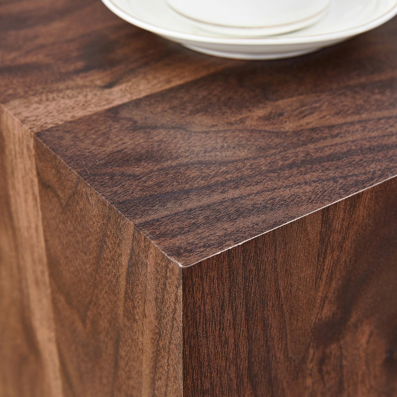 Table basse 12 po x 12 po x 20 po en bois de noyer et bois aggloméré - design luxueux, décor de salon parfait. Table basse Fashion Texture Design, adaptée à diverses situations et scènes.