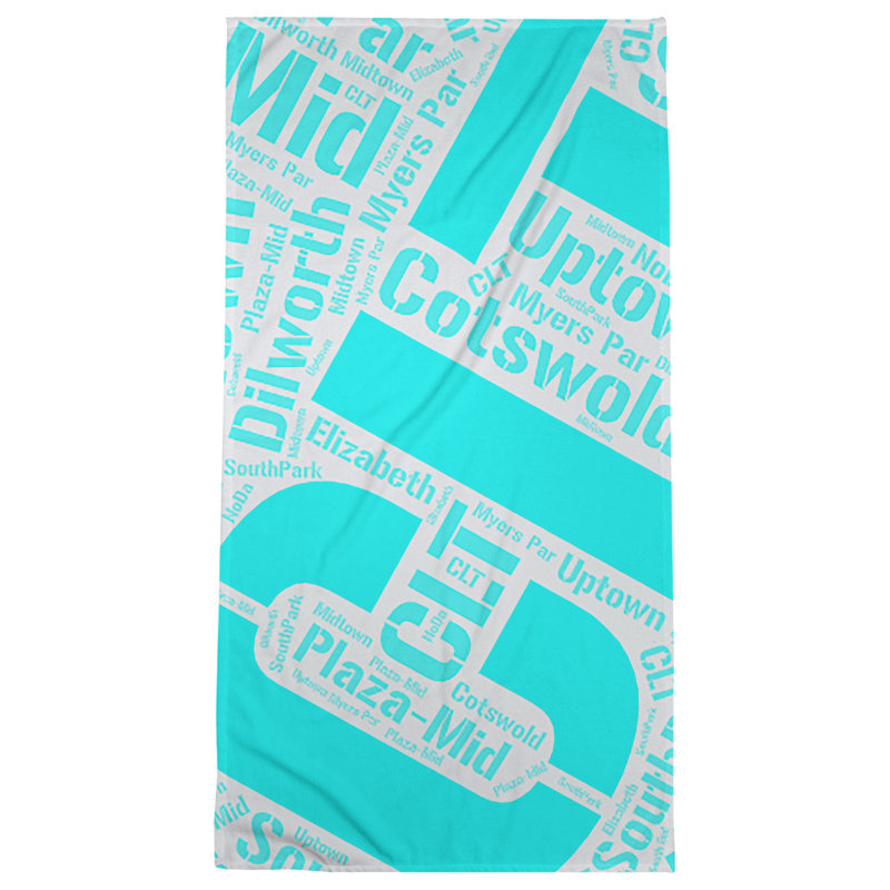 Bath Towel, Cyan, Microfiber, Charlotte