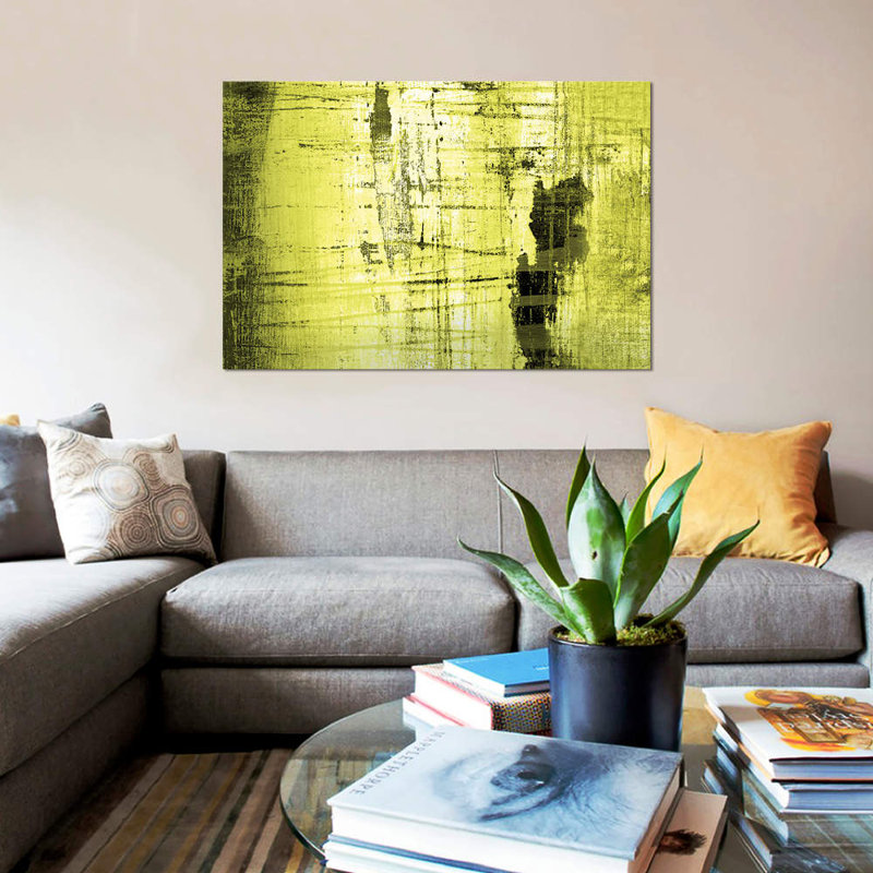« vertical lime », impression sur toile, H 12 po x l 18 po x P 1,5 po, Pas de tapis, Toile tendue