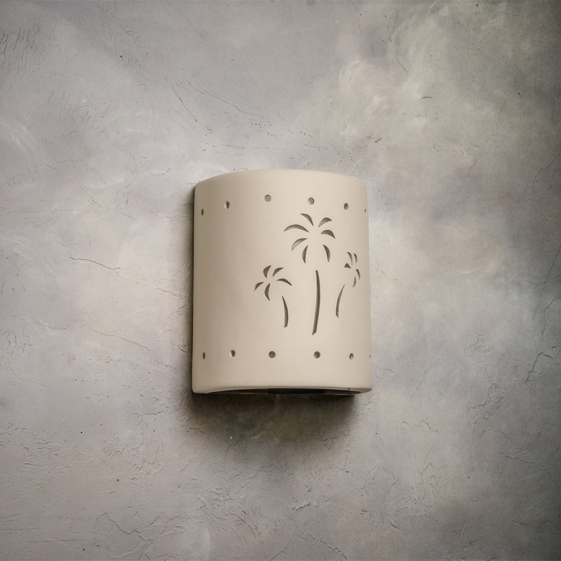 Hockinson Ceramic Outdoor Wall Light, LED Bulb Included, 10" H x 8" W x 5" D, Cottonwood