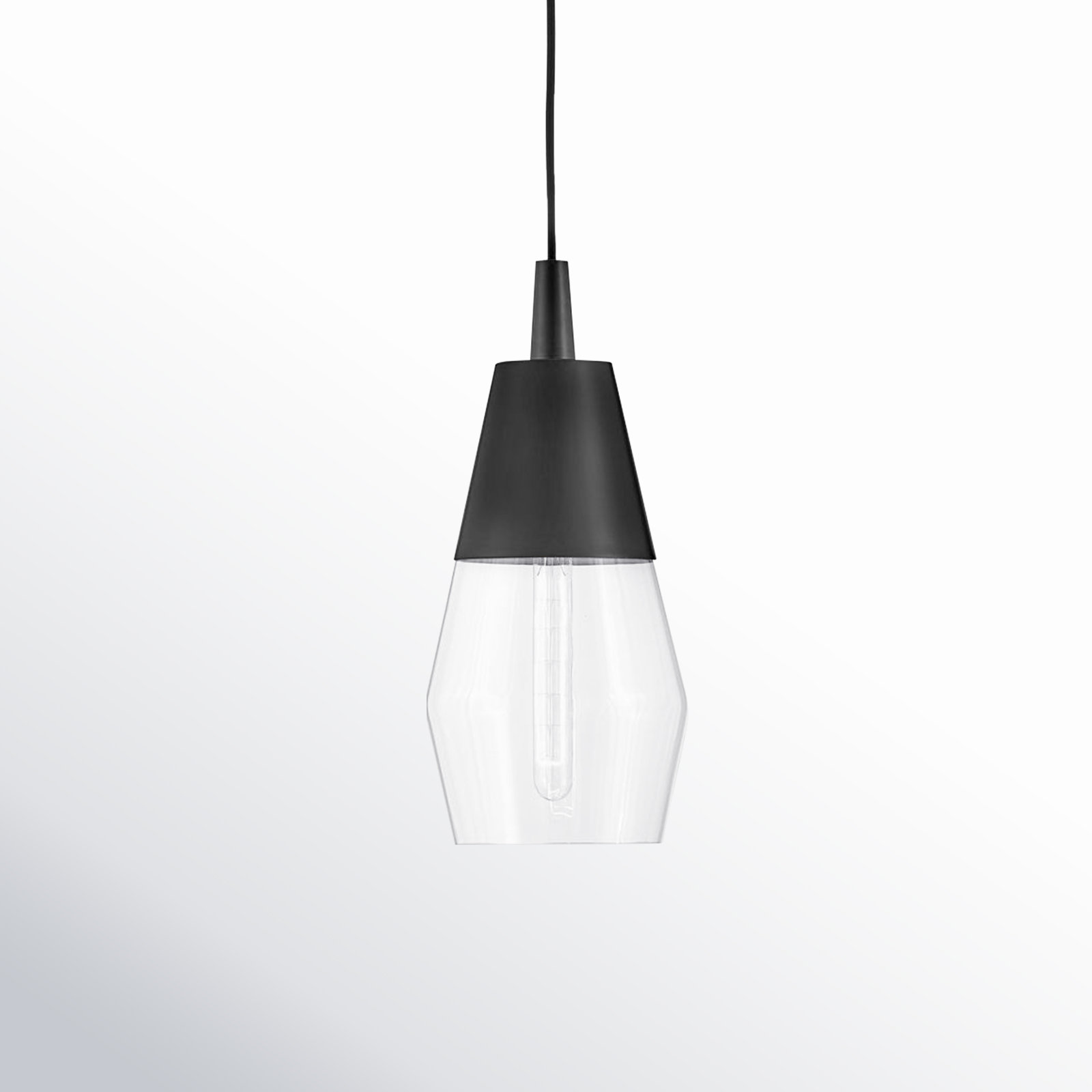 Seraphina Single Light Glass Dimmable Pendant, Black