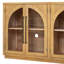 Armoire en verre arquée à 4 portes avec tablettes réglables, pour un rangement élégant dans la cuisine et la salle à manger-1419831251