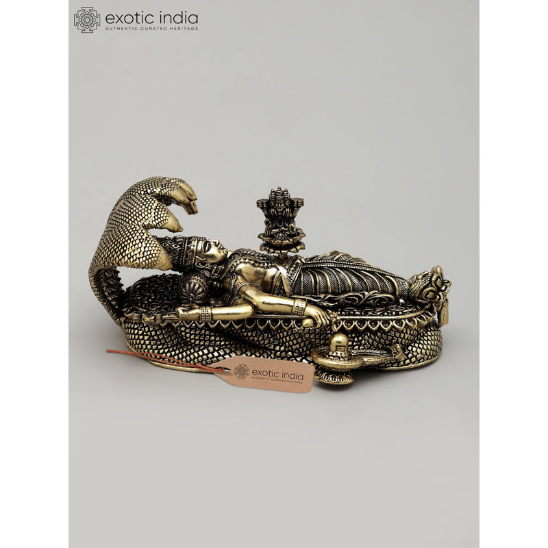 Petite statue en laiton de Vishnu Padmanabha Swamy