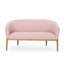 Tissu rosé, attrait moderne Mid-Century, dossier cousu en Manche, tissu de soutien brun