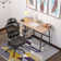 Home Office Desk And Chair Set Computer Desk W/Shelves With Ergonomic Mesh Height Adjustable Office