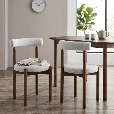 Skara Set of Two Walnut Effect Solid Wood Dining Chairs